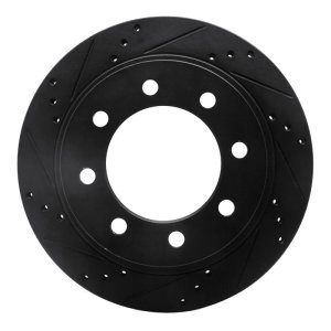 Dodge Ram 4000 Brake Rotor (1) - Rear Left - R1 Concepts - Drilled & Slotted - Black - `03-`08